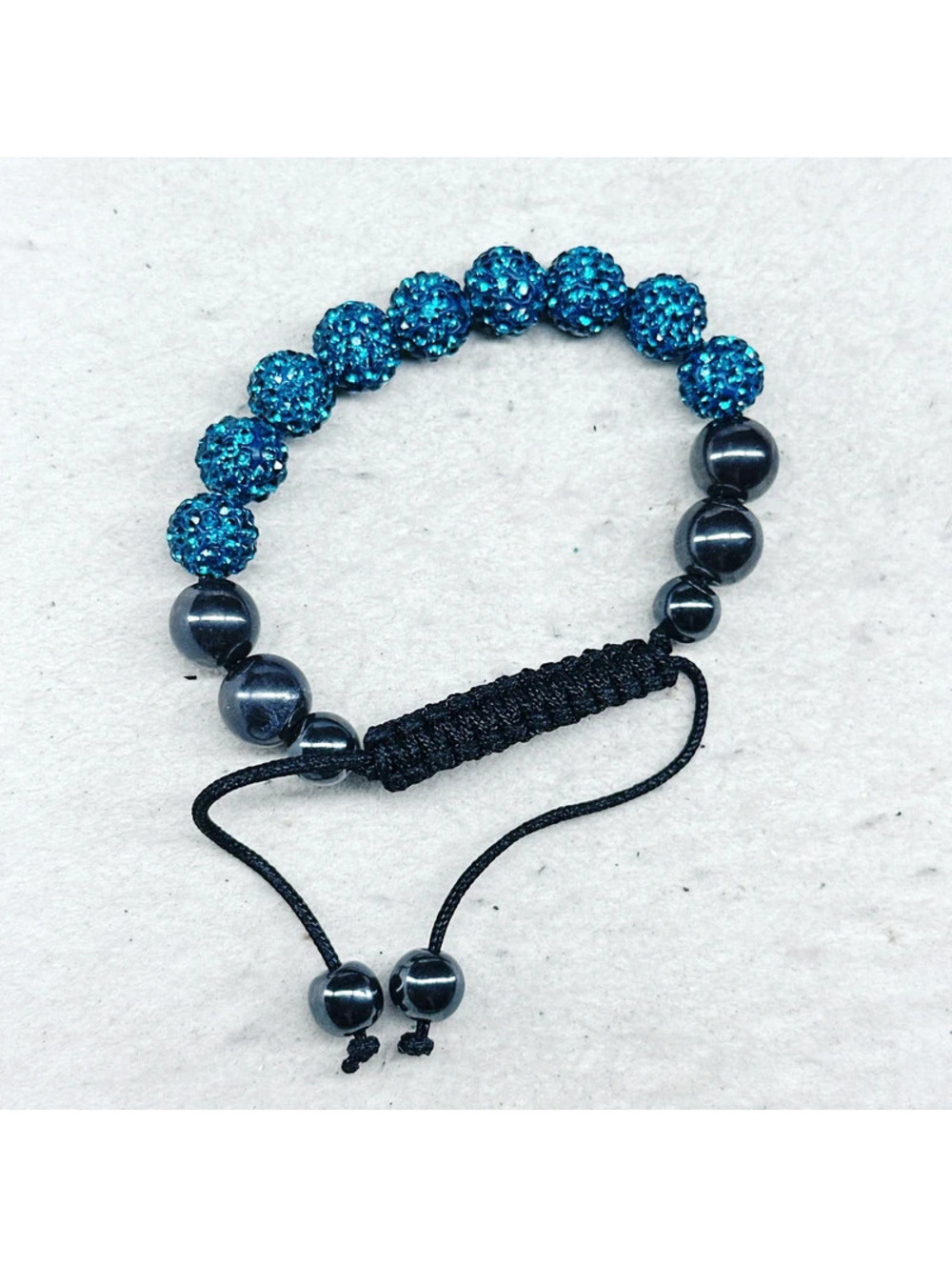 5325mc. Teal Mosaic Bling Adjustable Bracelet